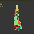Elegant Gold Rose Pendant With Leaf And Vine Design Fashion Accessory
