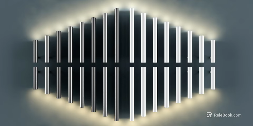 Modern Wall Light Fixture Featuring Vertical Metal Bars And Bright LED Illumination For Interior Decoration 3d model 