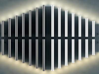 Modern Wall Light Fixture Featuring Vertical Metal Bars And Bright LED Illumination For Interior Decoration 3d model