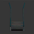 Outdoor Blue Metal Frame Playground Equipment With Central Gray Roller Structure