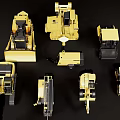 Variety Of Yellow Functional Construction Vehicles 3d model