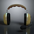 Yellow Over Ear Electronic Headphones With Built in Microphone And Comfortable Headband