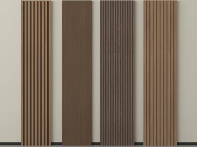 Wooden Wall Paneling In Various Colors With Vertical Stripes For Modern Interiors 3d model