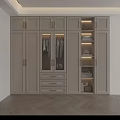Elegant Modern Wardrobe Interior Design With Glass Doors Golden Handles Drawers And Shelves