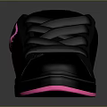 Stylish Black Casual Sneakers With Bright Pink Accents And Unique Design For Daily Wear