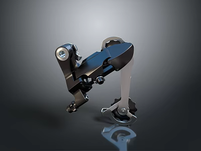 Bicycle Derailleur Gear Mechanism With Metal Structure And Shifting Components 3d model