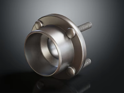 Durable Automotive Metal Flange Part With Secure Bolts And Circular Design 3d model
