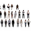 Group of Diverse People in Various Poses and Different Clothing Styles