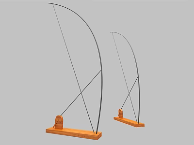Outdoor Playground Swing Equipment With Arc Shaped Frames And Orange Bases 3d model