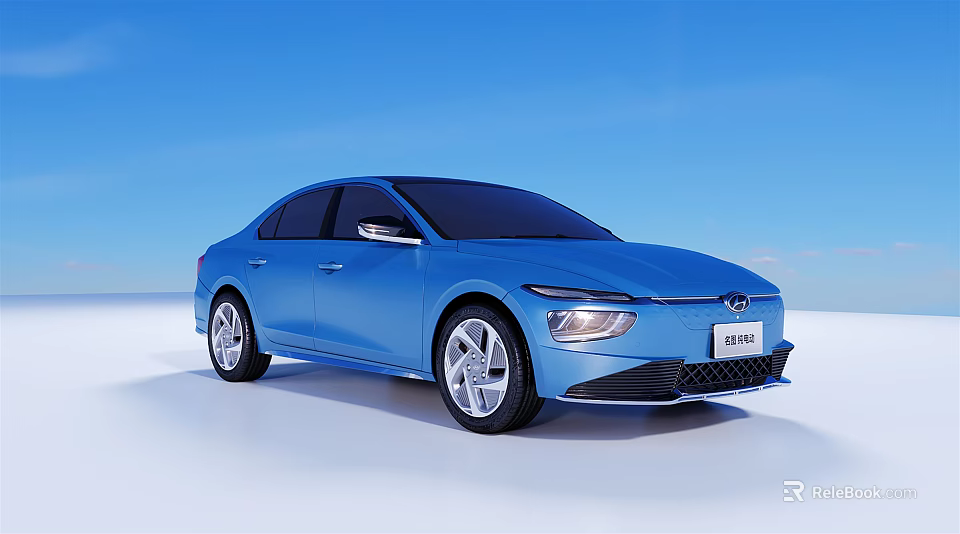 Hyundai IONIQ 6 Blue Electric Sedan With Sleek Modern Exterior Design 3d model 