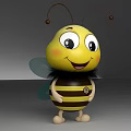 Cute Bee Doll with Yellow Black Stripes Big Eyes Smiling Face and Fuzzy Wings