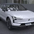 White Volvo SUV With Modern Exterior Design And LED Headlights Black Roof