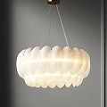 Modern White Chandelier With Unique Petal Shaped Design And Soft Lighting For Home Interior