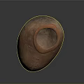 Terracotta Clay Pot Sculpture with Irregular Shape and Textured Carved Surface 3d model