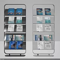 Modern Metal Bookshelf with Multi Layer Design for Magazine Display and Storage 3d model