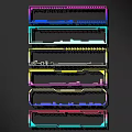 Modern science and technology lines science and technology lines modeling culture wall 3d model