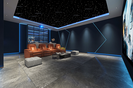 modern video room 3d model