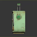 Vintage Green Retro Radio With Classic Design Metal Handle And Round Knobs