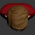 Detailed Game Movie Character 3D Model Boy With Brown Hair Blue Eyes Red Shirt Bust