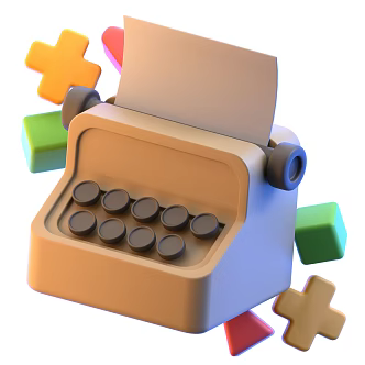 Modern typewriter cartoon typewriter 3d model