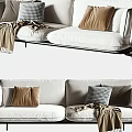 Two-person fabric sofa SU model 3d model