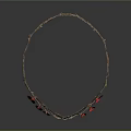 Elegant Decorative Ornament Set With Twig Like Design Pink Flowers And Clear Gemstone Pendant