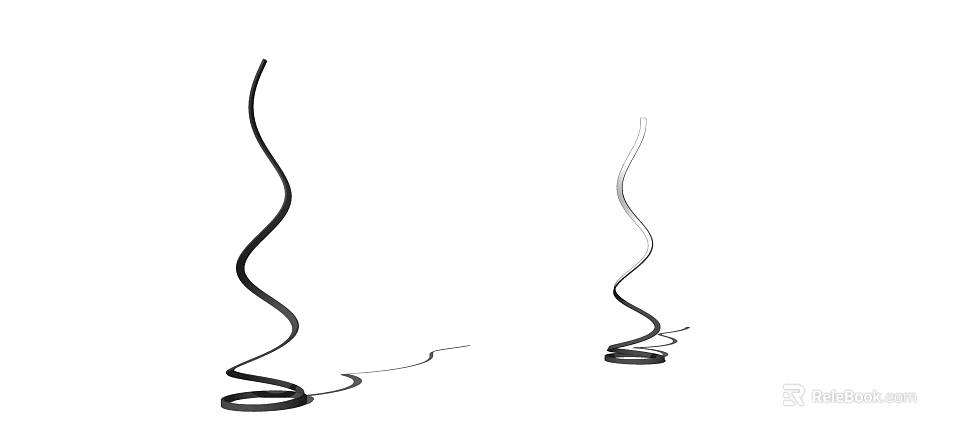 Modern Spiral Design Floor Lamps With Sleek Curved Structure 3d model