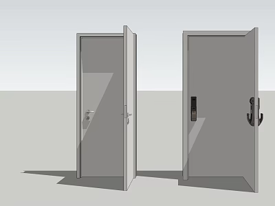 Modern Security Door With Sturdy Steel Structure And Secure Lock Design 3d model