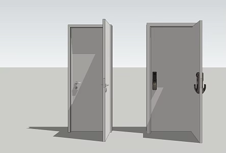 Modern security door entry door room door anti-theft painted door flat door swing door 3d model
