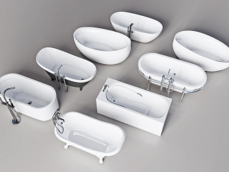 Modern Bathtub Combo 3d model