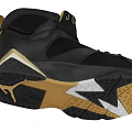 Black and Gold High Top Sneakers with Contrast Accent and Sporty Design