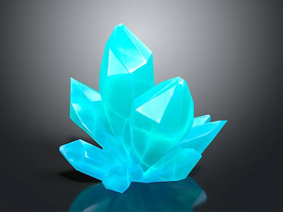 Vibrant Blue Crystal Cluster With Geometric Crystals Shiny Facets And Reflective Surface 3d model