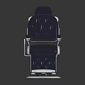 Black Leather Diamond Tufted Barber Chair With Metal Frame And Modern Footrest