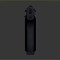 Black Modern Pistol With Glossy Metal Finish Textured Grip And Trigger
