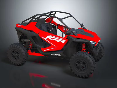 All Terrain Polaris RZR Red Off Road Vehicle Design Performance Features 3d model