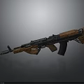 Modern Tactical Rifle With Wooden Stock And Black Metal Barrel Design