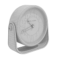 PH Lauren Gold Rimmed Desktop Clock With Brown Dial And Leather Strap