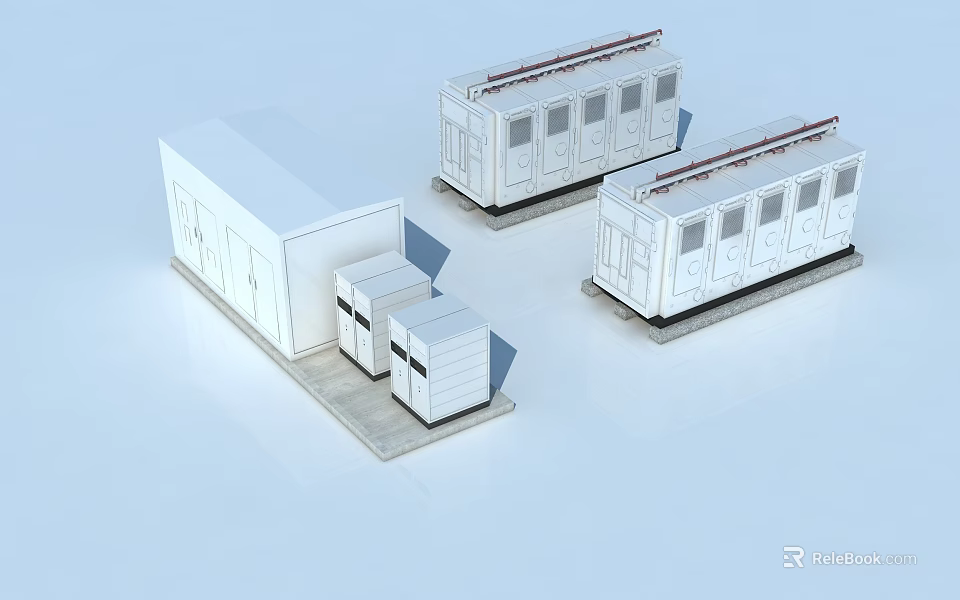 Modular Architectural Building Components With White Exteriors Doors And Windows 3d model 
