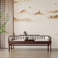 New Chinese-style Lohan Bed 3d model