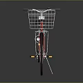 Stylish Red Bicycle With Front Wire Basket And Black Seat For Urban Riding