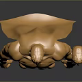Golden Muscular Man Statue with Cape and Separate Head on Dark Background