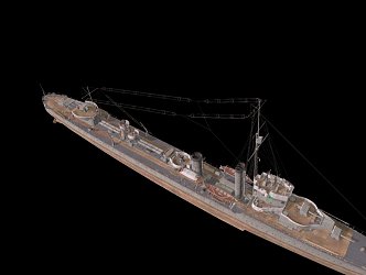 modern warship battleship destroyer 3d model