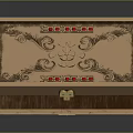 Elegant Wooden Garment Storage Box With Intricate Carved Design And Red Gemstone Accents