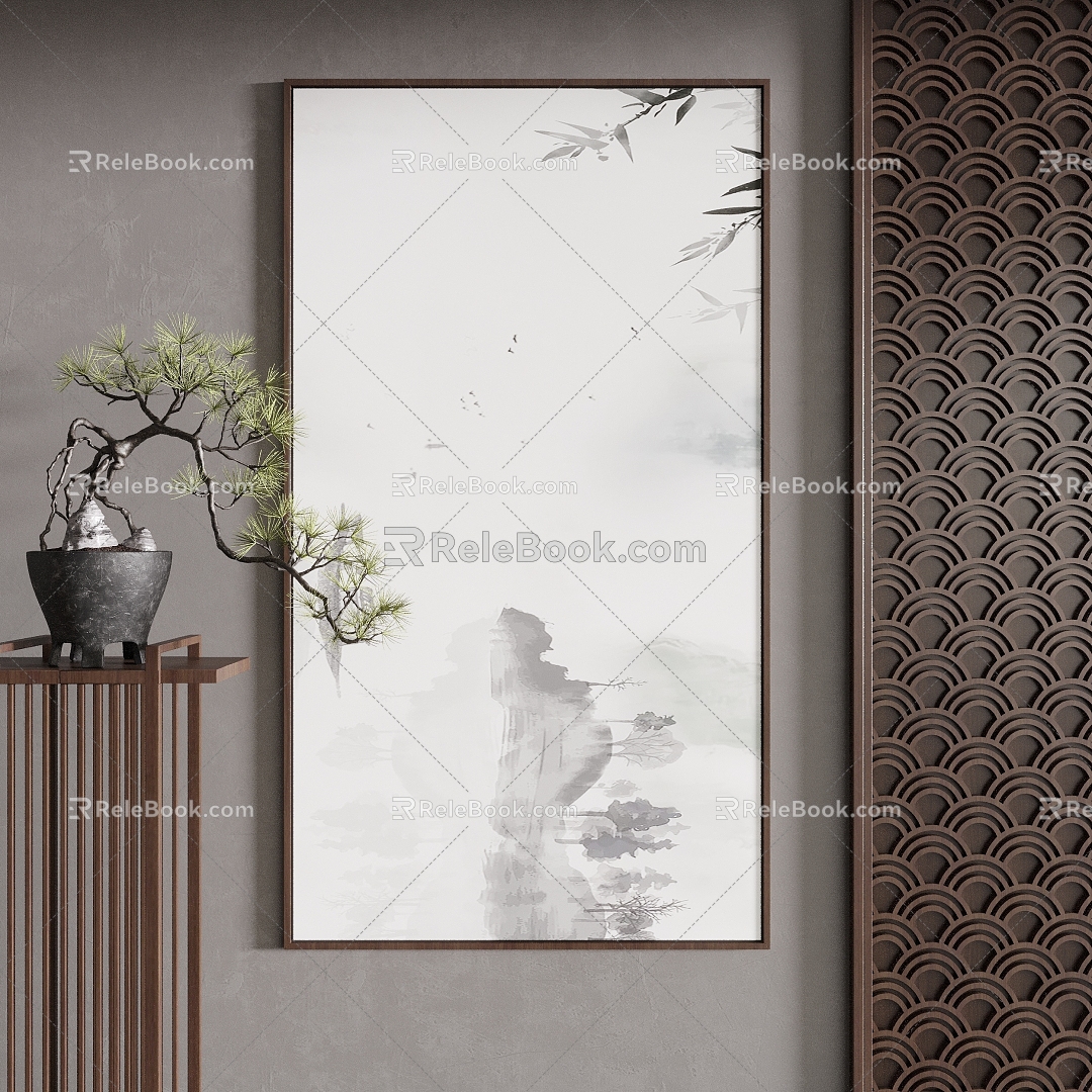 New Chinese Decorative Painting 3d model