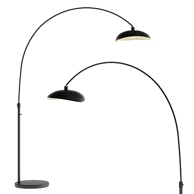 Black Curved Arc Floor Lamps With Dome Shades For Home Decor 3d model