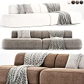 Modern Design Casual Sofa Set In Various Colors With Patterned Pillows And Textured Blankets 3d model