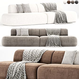 Casual Sofa Combination Casual Sofa Living Room Sofa Multi-person Sofa Pillow Home Furniture Simple Blanket 3d model