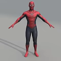 Game Movie Character SpiderMan 3D Model Red and Blue Costume with Spider Emblem Standing