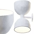 Set of Two White Textured Modern Wall Lamps for Home Interior Lighting