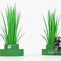 Green Plants in Cylindrical Pots with Paw Print Delight Your Text and Man Holding Child